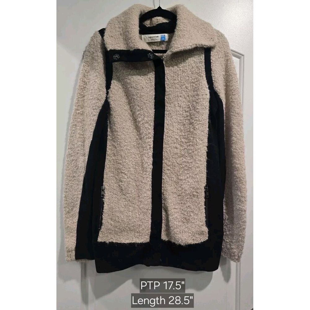 Sparrow by Athropologie Turtleneck Fleece Zip Sweater, W/ Pockets Size Small EUC